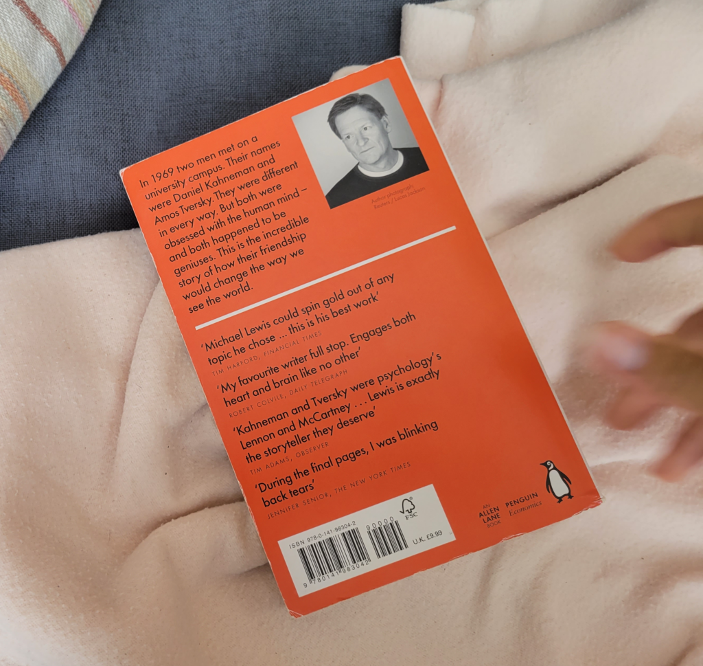 The back cover of The Undoing Project: A Friendship That Changed Our Minds by Michael Lewis