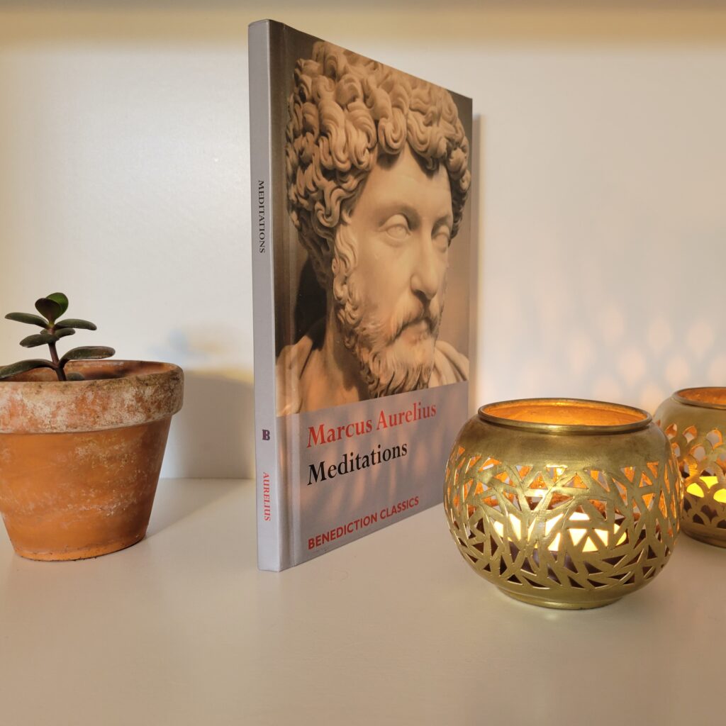 Spine of Meditations by Marcus Aurelius